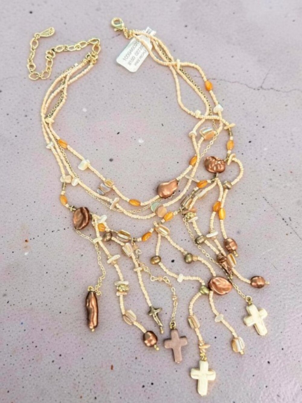 FREE PEOPLE x Ariana Ost Something Beautiful Necklace in Brown NWT